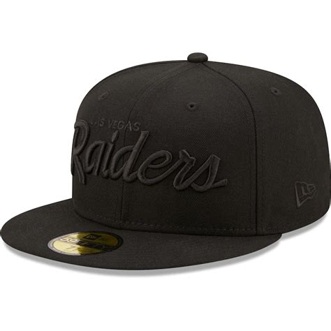 Mens Las Vegas Raiders New Era Black On Black Alternate Logo 59fifty Fitted Hat