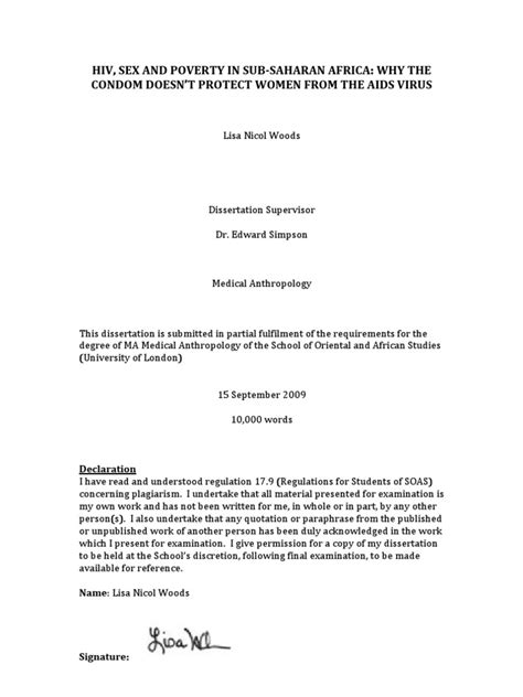 Pdf Hiv Poverty And Sex In Sub Saharan Africa Why The Condom Does