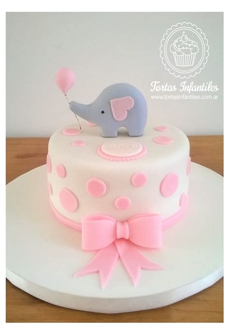 Torta Con Elefantito Y Mo O Rosa Pastel Baby Shower Elephant Baby