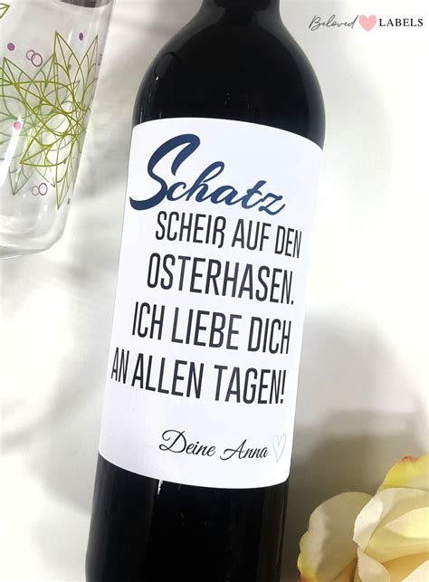 Personalisiertes Wein Flaschen Etikett Schei Auf Ostern Geschenk F R