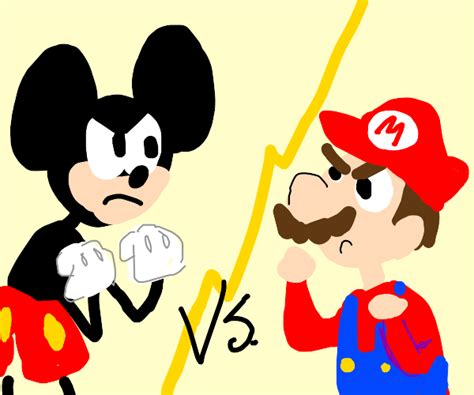 Mickey Mouse vs Super Mario - Drawception