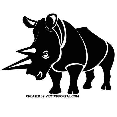 Silhouette De Rhinocéros Ai Royalty Free Stock Svg Vector