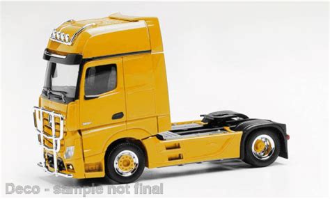 Miniature Mercedes Actros Herpa Gigaspace Jaune Voiture