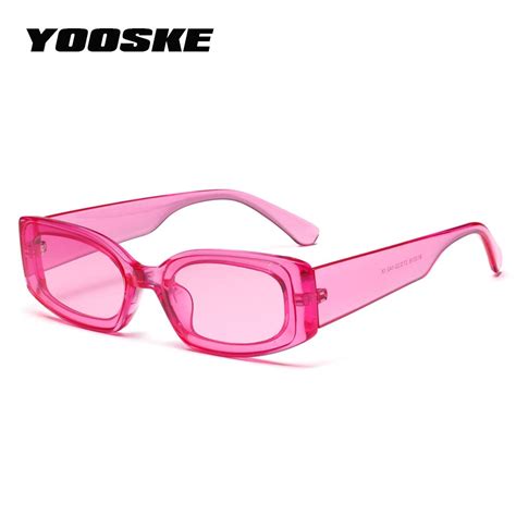 Yooske Vintage Small Square Sunglasses Women Brand Designer Retro