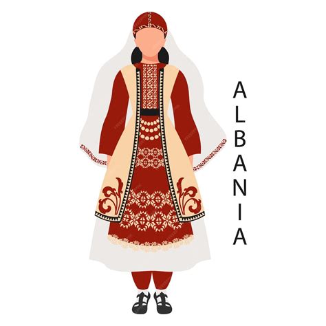 premium vector woman  albanian folk costume ethnic culture