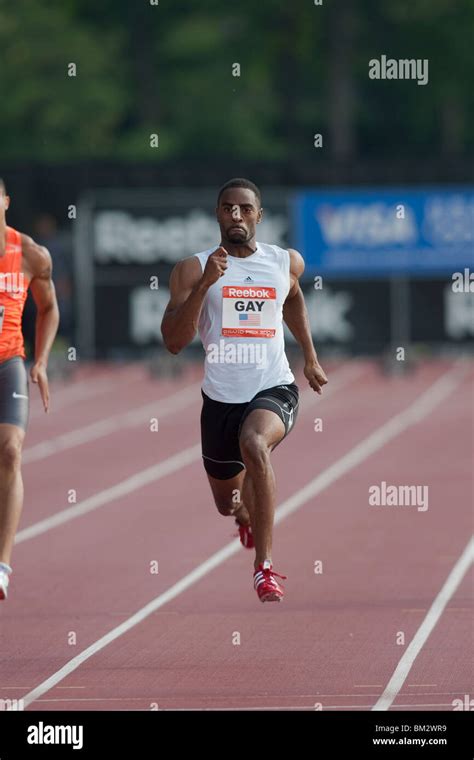 Tyson Gay Usa Winner Competing In The Meters At The Reebok Grand Prix Meters At