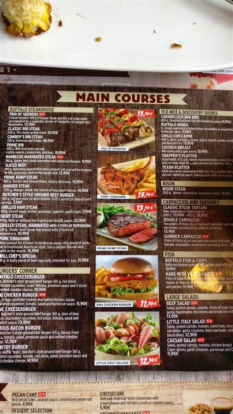 Menu Au Buffalo Grill La Glacerie Restaurant Cherbourg En Cotentin