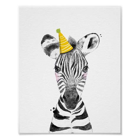 Party Zebra Wild Safari Animals Birthday Decor | Zazzle | Wild safari ...