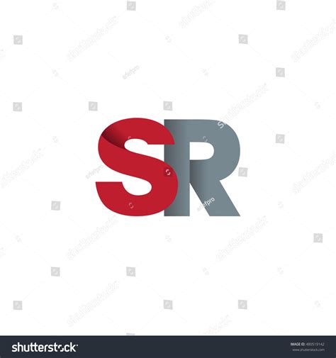 Initial Letters Sr Overlapping Fold Logo Red Royalty Free Stock