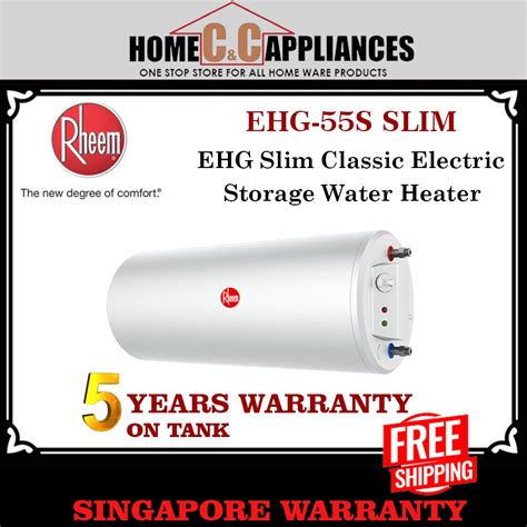 Rheem Water Heater Ehg 55s Slim Electric Storage Heater 55l 5 Years