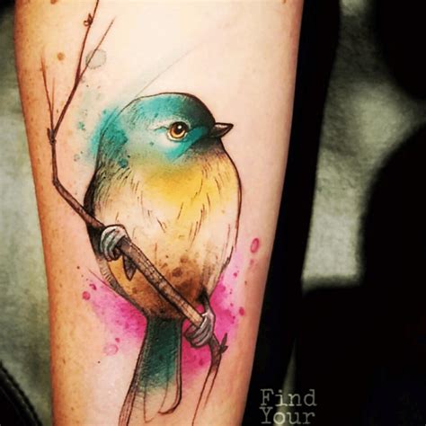 Details 75+ watercolor bird tattoo super hot - in.cdgdbentre