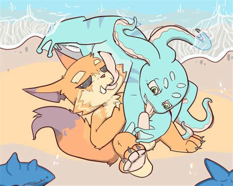 Rule 34 69 Position Anthro Beach Blue Body Duo Fizz Lol Fur Genitals Gnar League Of Legends