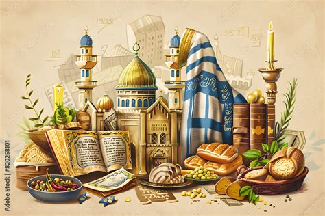 Symbolic Representations and Traditions of Yom Kippur Observance Stock Photo | Adobe Stock