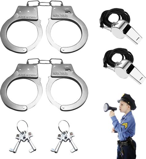 Handcuffs Childrens 2 Handcuffs Police Toy Handcuffs Children Metal