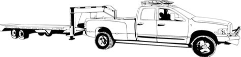 Dually Trailer Pickup Truck Offroad Lifted Svg Clipart Files For