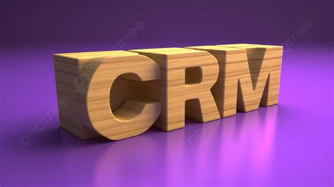 نص كتلة Crm بنمط خشبي على خلفية أرجوانية مقدمة في صورة ثلاثية الأبعاد