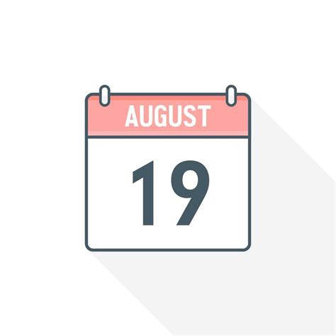 19th August calendar icon. August 19 calendar Date Month icon vector ...