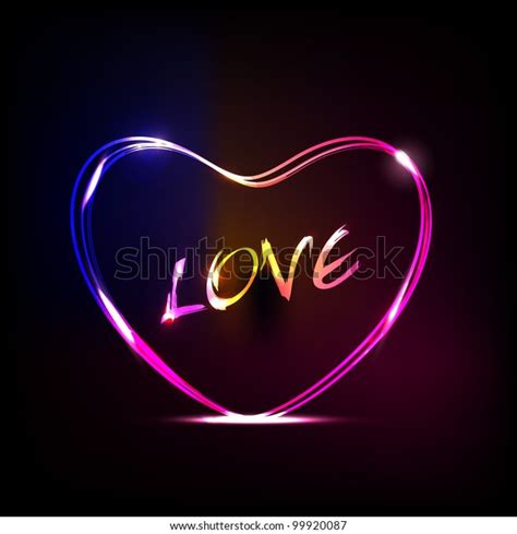 Love Text Heart Shape Colorful Glossy Stock Vector Royalty Free