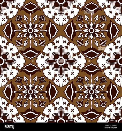 Seamless Dark Brown Javanese Batik Pattern Stock Vector Image Art Alamy