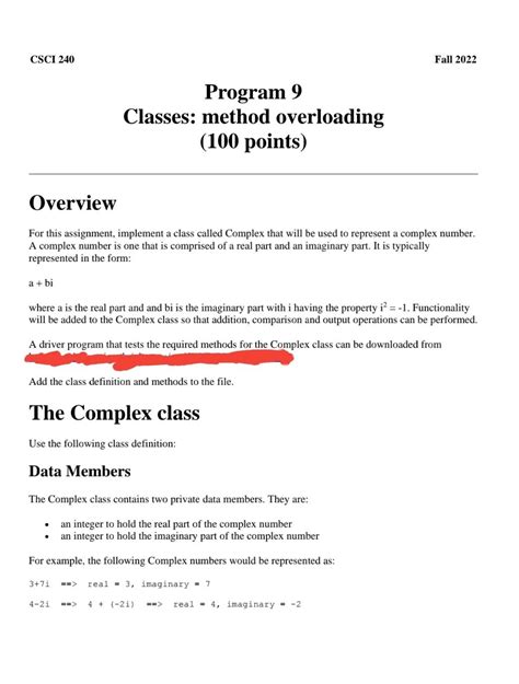 Solved CSCI 240 Program 9 Fall Chegg