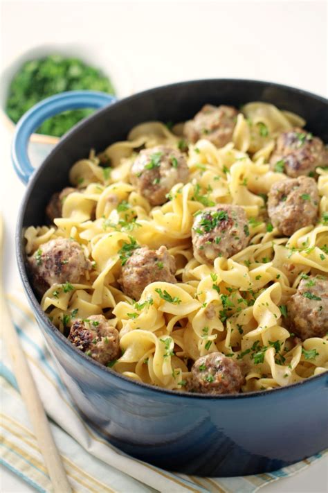 One Pot Swedish Meatballs With Egg Noodles Frugal Mom Eh