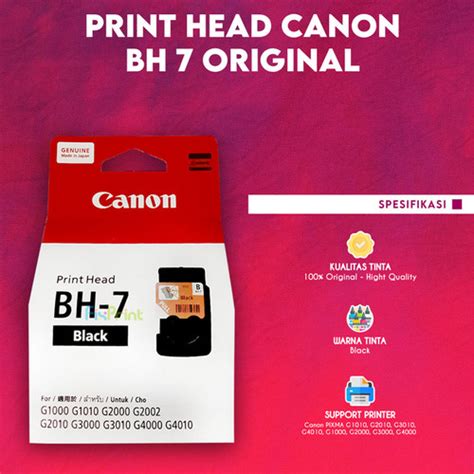 Jual Printhead Cartridge Bh7 Black Ch7 Color Canon G1010 G2010 G3010 G4010 Ch7 No Box