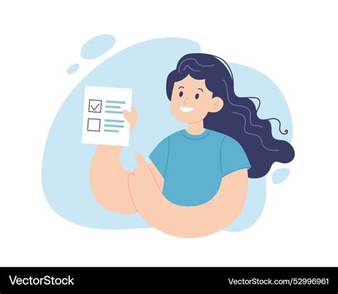 Vote 2024 woman with voting ballot election Vector Image