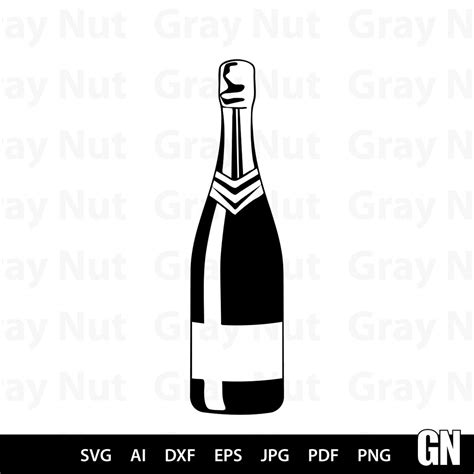 Champagne Bottle Svg Alcohol Svg Files For Cricut Wine Dxf Etsy