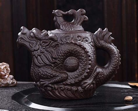 Authentic Yixing Teapot Dragon And Phoenix Tea Pot Big Capacity Purple