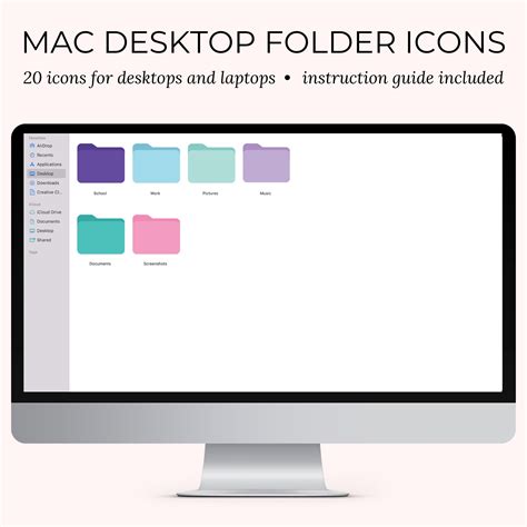 Mac Folder Icons Customisable Icons for Mac Desktops & Laptops Bright Colour Icons Digital ...