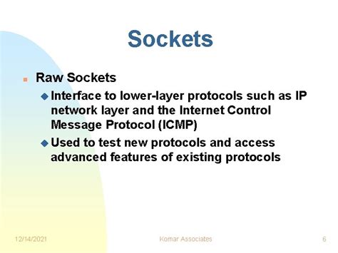 Clientserver Using Sockets Joe Komar 12142021 Komar Associates