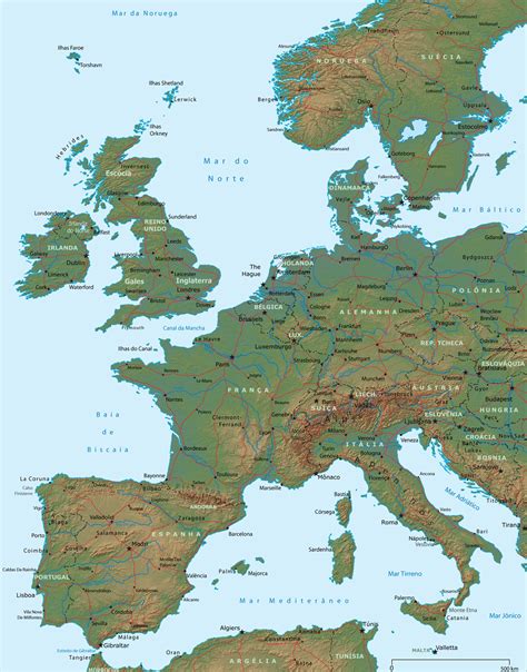 Mapa da Europa Mapa político mapa físico mapa dos pontos turísticos