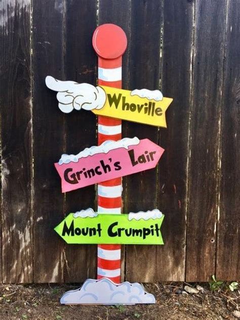 Grinch Whoville Sign Pole Lawn Yard Art Decoration Decor Etsy