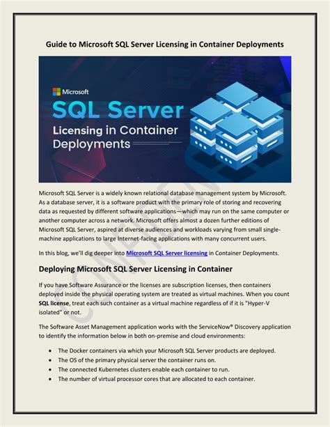 Ppt Guide To Microsoft Sql Server Licensing In Container Deployments