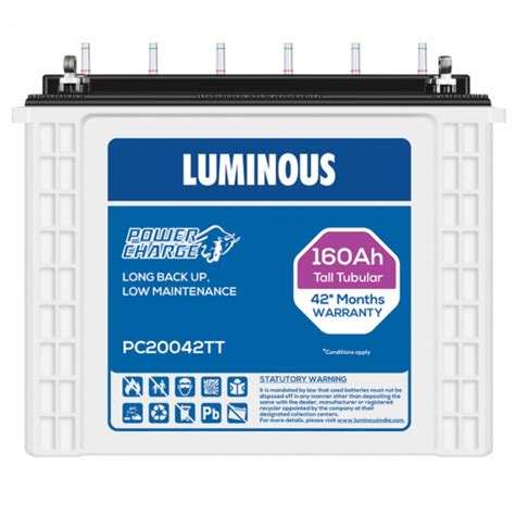 Luminous Tall Tubular 160 Ah PC 20042TT Battery 42 Months At Rs 12891