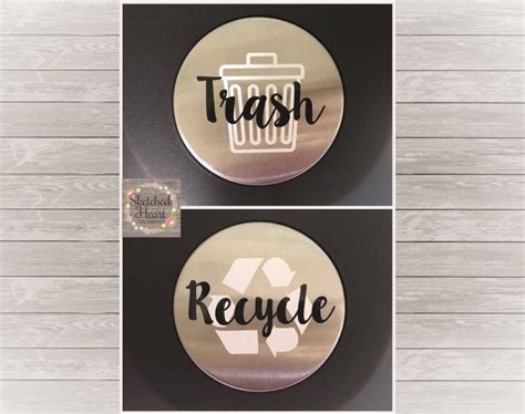 Trash Recycling Can labels trash bin decal recycling bin