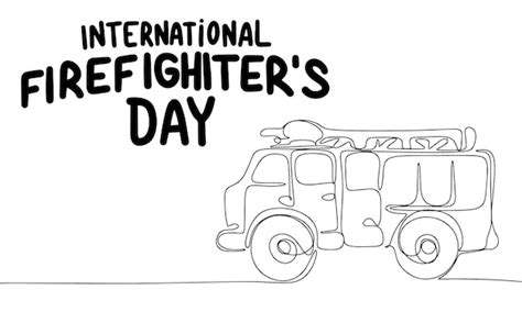 Premium Vector International Firefighters Day Banner Line Art