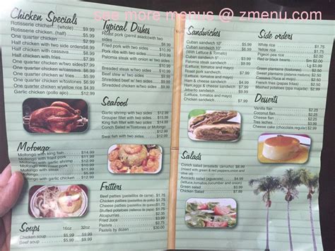 Menu at La Isla Restaurante, Pinellas Park