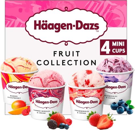 Häagen Dazs Fruit Mini Cup Ice Cream Collection 4 X 95ml Frozen