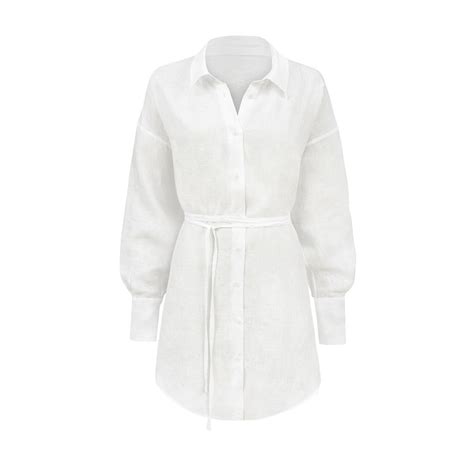 Chic Linen Dress Oneshirt