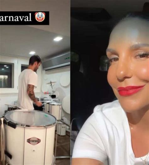 Marido e filho de Ivete Sangalo dão show em percussão e cantora reage