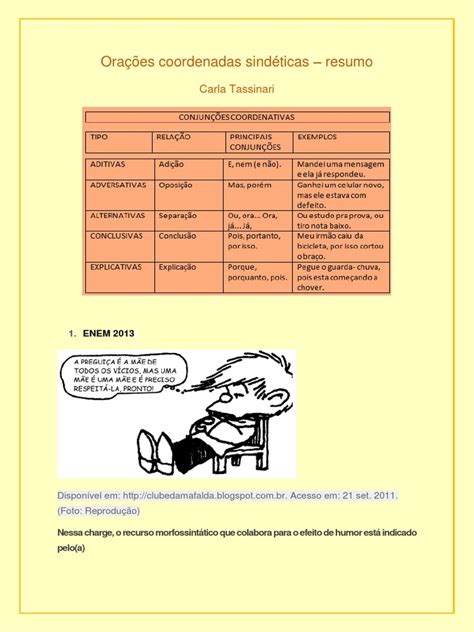 Exemplos De Oração Coordenada Sindética - Oração Coordenada Sindética Conclusiva | PDF | AVC | Desmatamento