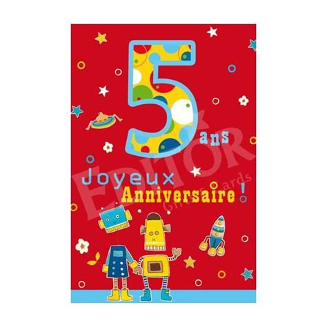 Texte carte anniversaire 5 ans garçon Elevagequalitetouraine