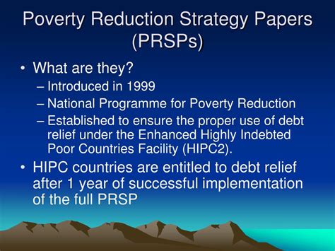 PPT Poverty Reduction Strategy Papers PRSPs Are They Making A