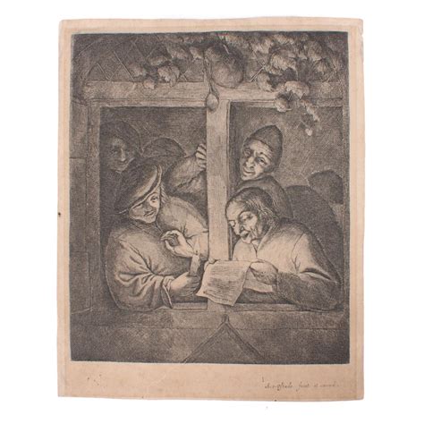 Sold Price Adriaen Van Ostade Dutch 1610 1685 Engraving Singers