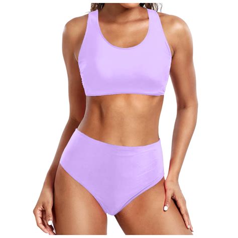 Kcodviy Women High Waisted Bikini Tummy Control Swimsuits For Women S