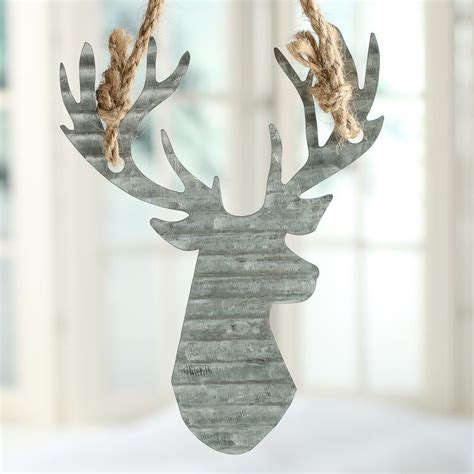 Corrugated Metal Reindeer Ornament Christmas Ornaments Christmas