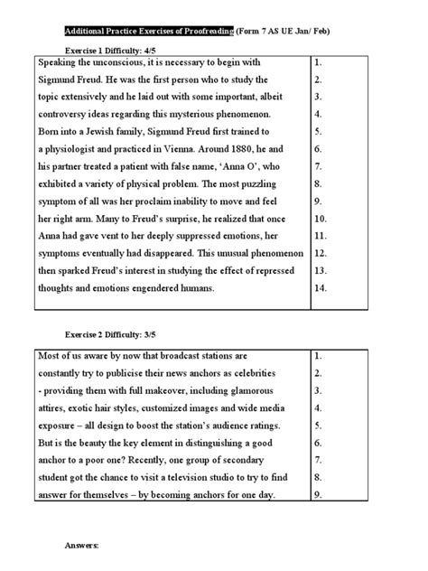 Proofreading Practice Worksheets Activity Task Editing Worksheets Library