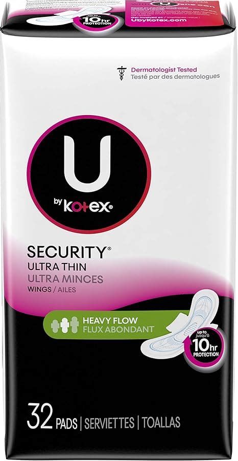 U By Kotex Security Ultra Thin Pads With Wings Long Unscented 32