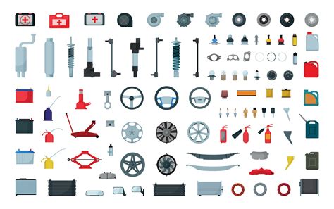 Auto Parts Set 9640864 Vector Art At Vecteezy